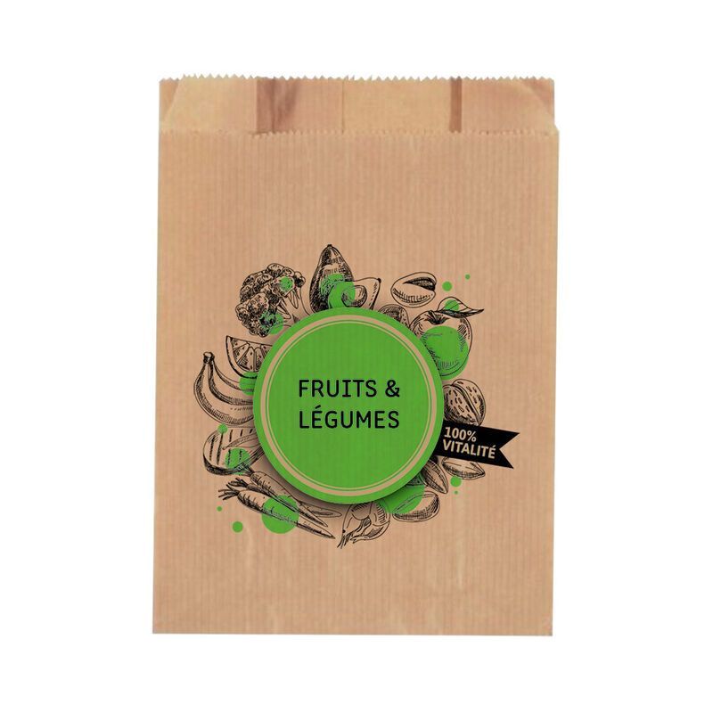 Sachet kraft brun vergé 40 g – 1 kg fruits et légumes - Rouge Sachet kraft brun vergé 40 g – 1 kg fruits et légumes - Rouge