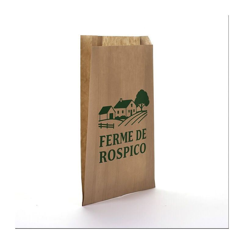Sachet papier kraft brun vergé 40 g - 23 x 6 x 34 cm personnalisé