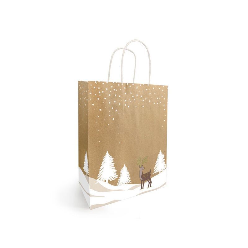 Sac cabas kraft brun p. torsadée - motig Noel tino