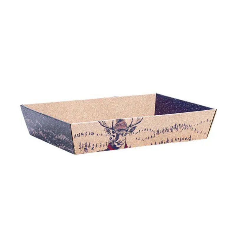 Corbeille en carton à garnir - motif cerf
