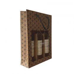 sac 3 bouteilles ginko kraft brun poignées papier 27+9x38cm (10x10)