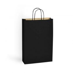 sac 3 bouteilles kraft brun vergé poignées torsadées 26+8x39cm (4x25)