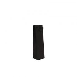 sac 1 bouteille kraft noir poignées papier 10+9x38cm (8x25)