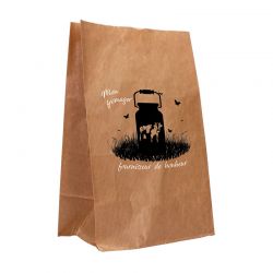 Sac papier SOS kraft brun - motif fromager bonheur