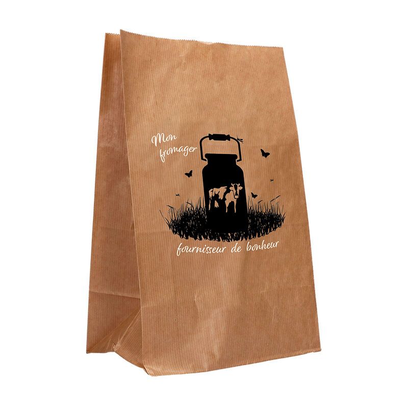 Sac papier SOS kraft brun - motif fromager bonheur