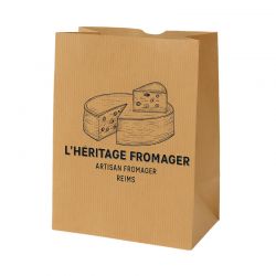 Sac alimentaire SOS kraft brun personnalisable - 18x12x29 cm