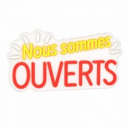 Neon nous sommes ouvert - 39x21cm - jaune et rouge