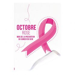 Papier enduit thermoscellable 60g - 35x50 cm - motif octobre rose