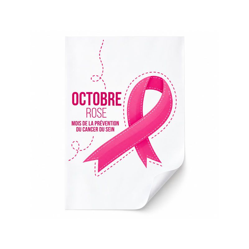 Papier enduit thermoscellable 60g - 35x50 cm - motif octobre rose Papier enduit thermoscellable 60g - 35x50 cm - motif octobre rose