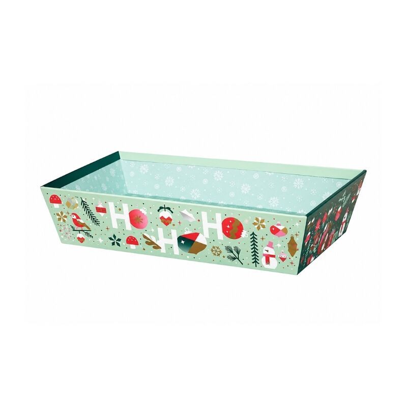 Corbeille en carton à garnir - motif Jardin d'hiver