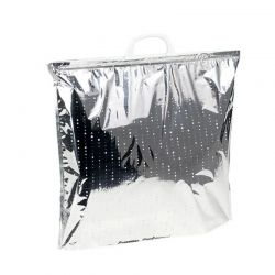 Sac isotherme argent pois blanc