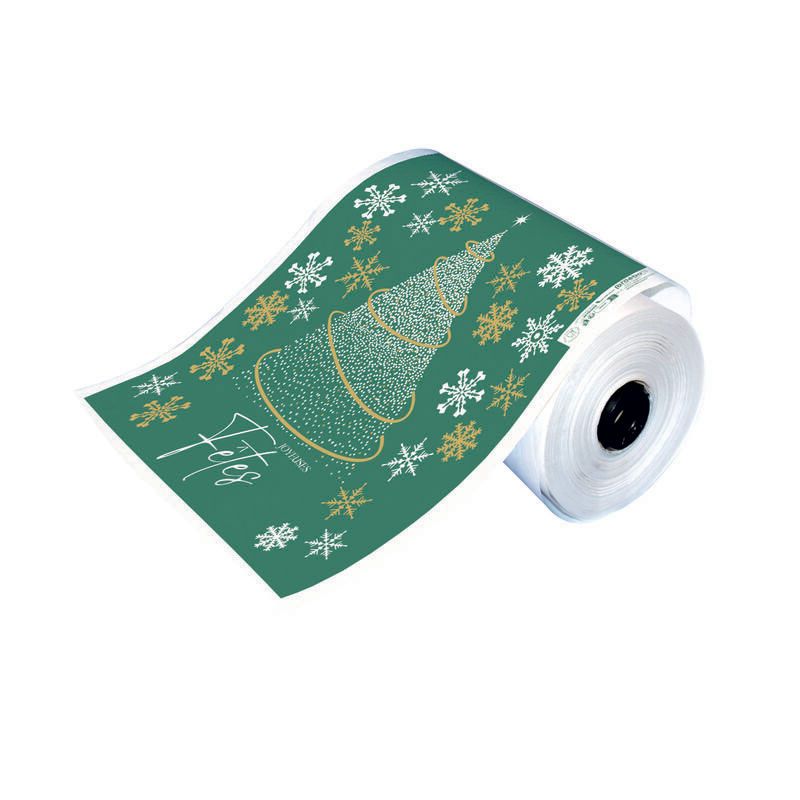 Bobine papier alimentaire Noël thermoscellable - Motif Hiver festif