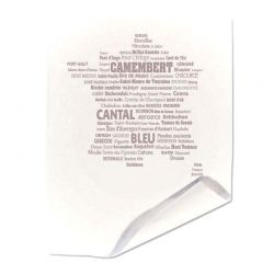 Papier duplex paputyl blanc motif France des fromages taupe