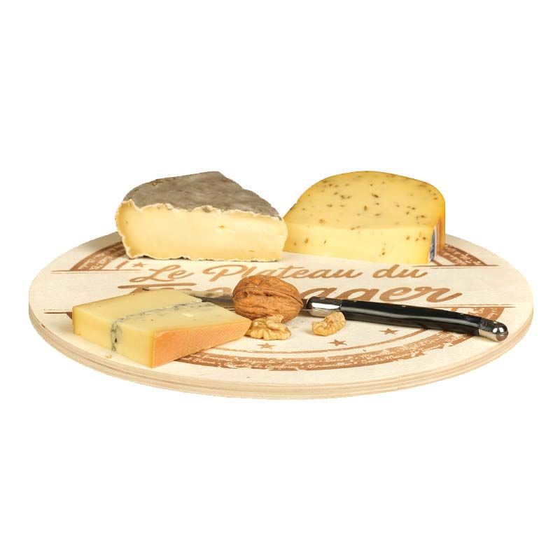 Plateau fromage en bois motif Le plateau du fromager