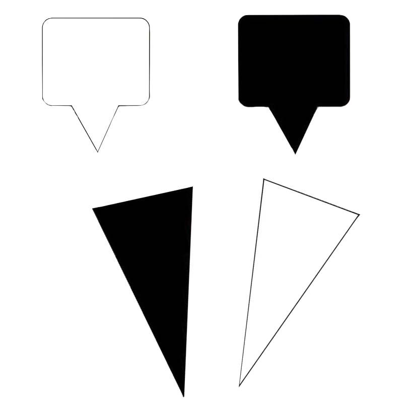 Etiquette pique plastique rectangulaire ou triangulaire