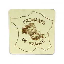 Plateau fromage bois carré 25x25 cm - Fromages de France