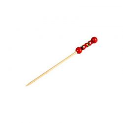 Mini brochette bambou perle rouge