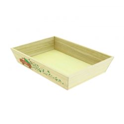Corbeille fromage rectangulaire en bois - 35x25x7 cm
