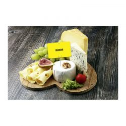 Étiquette fromage rectangulaire jaune fluo