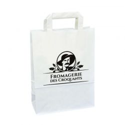 Sac papier fromagerie personnalisable en kraft blanc- 18x8x23 cm 
