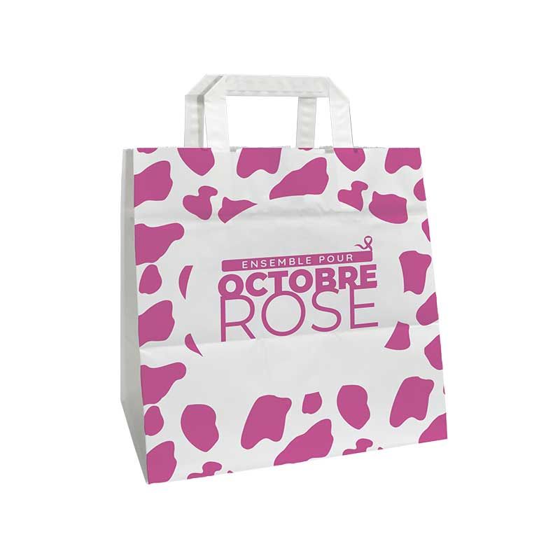 Sac kraft p.plates tâches de vache Octobre rose