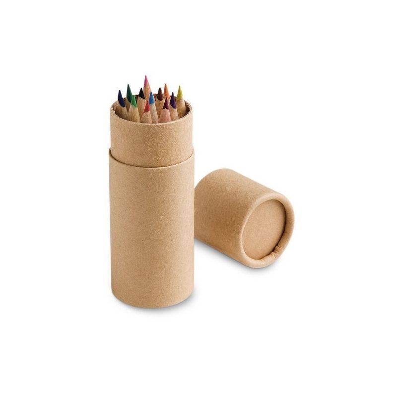CYLINDER. Boîte avec 12 crayons de couleur