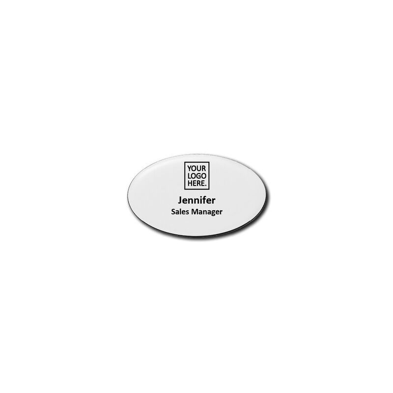 Badge epoxyline ovale blanc 59x34mm