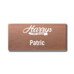 Badge flat ABS rectangle rose gold 70x40mm