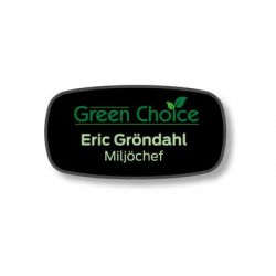 Badge green choice rectangle arrondi noir 62x32mm