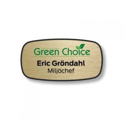 Badge green choice rectangle arrondi Or 62x32mm