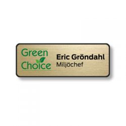 Badge green choice rectangle Or 68x25mm