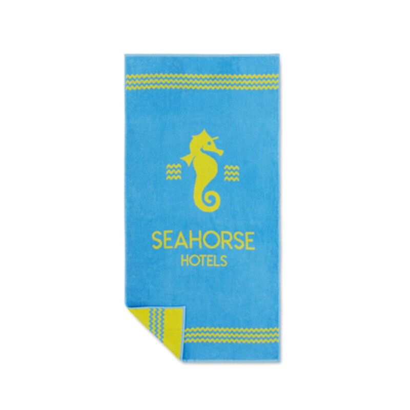 Serviette de plage tissée bicolore