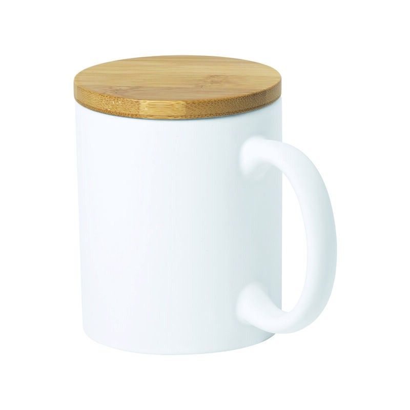 Mug en céramique couvercle bambou