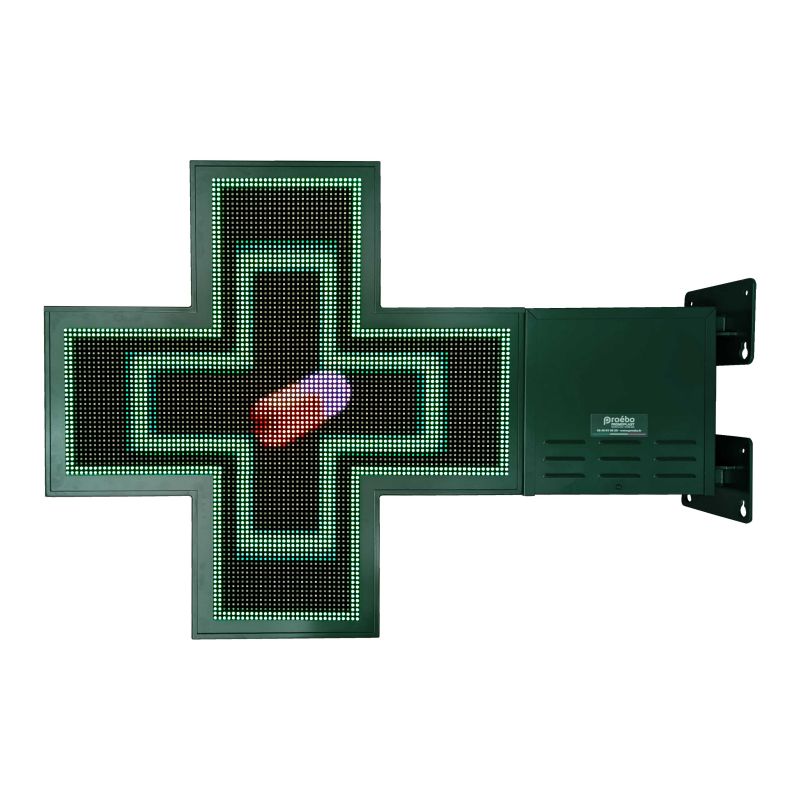 Croix de pharmacie lumineuse 85x85cm HEKA fabrication française | Proébo Promoplast