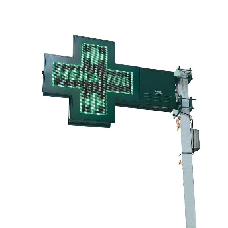 Croix verte pharmacie sur mât 70x70 cm - HEKA | Proébo Promoplast