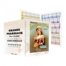 Calendrier de poche - Motif vieilles affiches