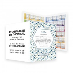 Calendrier de poche 11x8 cm - Motif une fleur...