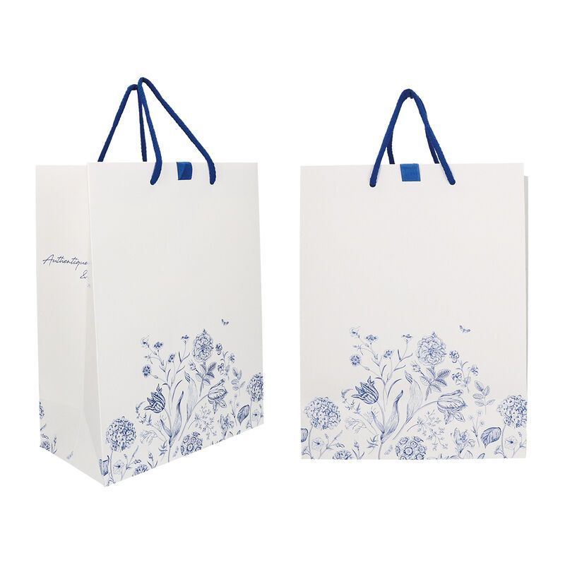 Sac en papier brillant avec cordelette en coton - format 25+13x33 cm