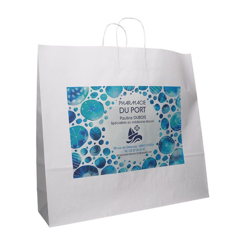 Sac pharmacie en papier blanc