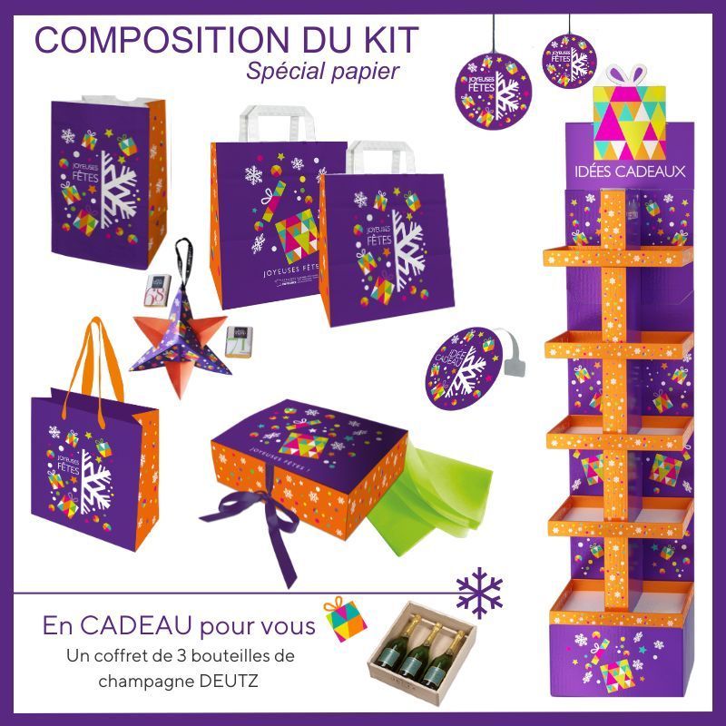 Kit de communication spéciale Noël - Kit papier & Champagne