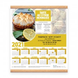 Calendrier baguette 32.5x38 cm - Motif recettes...