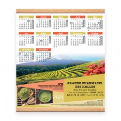 Calendrier baguette - Motif les thés a travers le monde