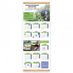 Calendrier baguette 25 x 65 cm - Motif les plantes medicinales a cultiver chez soi