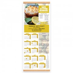 Calendrier baguette 25 x 65 cm - Motif recettes de saison