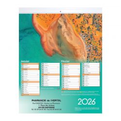 Calendrier 6 feuillets - 33x42 cm - motif Terre vue du ciel