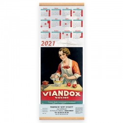 Calendrier baguette 25 x 65 cm - Motif vieilles affiches alimentaires
