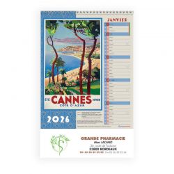 Calendrier spirales - 22x36 cm - motif Vieilles affiches