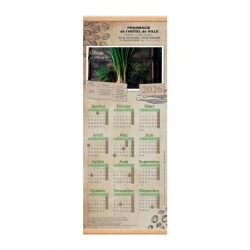 Calendrier baguettes - 25x65 cm - motif Plantes de sorcières