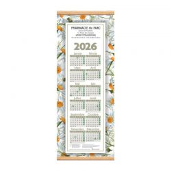 Calendrier baguettes - 25x65 cm - motif Marguerite