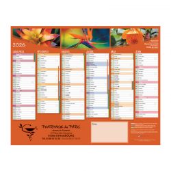 Calendrier bancaire 26,5x21 cm - motif Fleurs exotiques